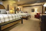 Lower level guest suite with queen beds 